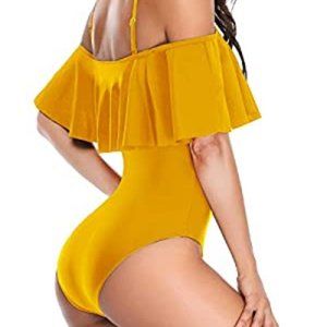 YOLIPULI  Flounce Off-Shoulder One-Piece Swimsuit